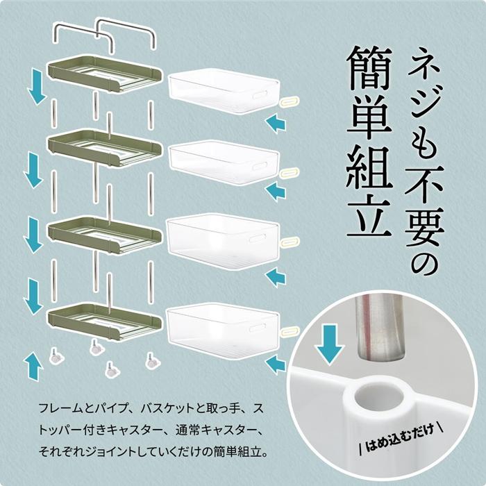 フェミニワゴン　4段 ONLS0133 リビング収納 キッチンワゴン キャスター付き 引き出し収納ボックス チェストワゴン 収納 |  | 12