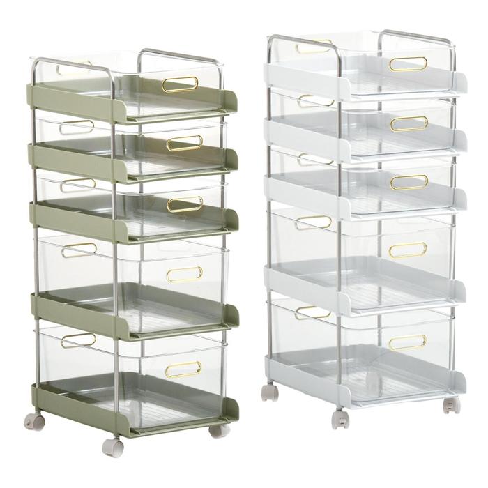 フェミニワゴン　5段 ONLS0134 リビング収納 キッチンワゴン キャスター付き 引き出し収納ボックス チェストワゴン 収納 |  | 19