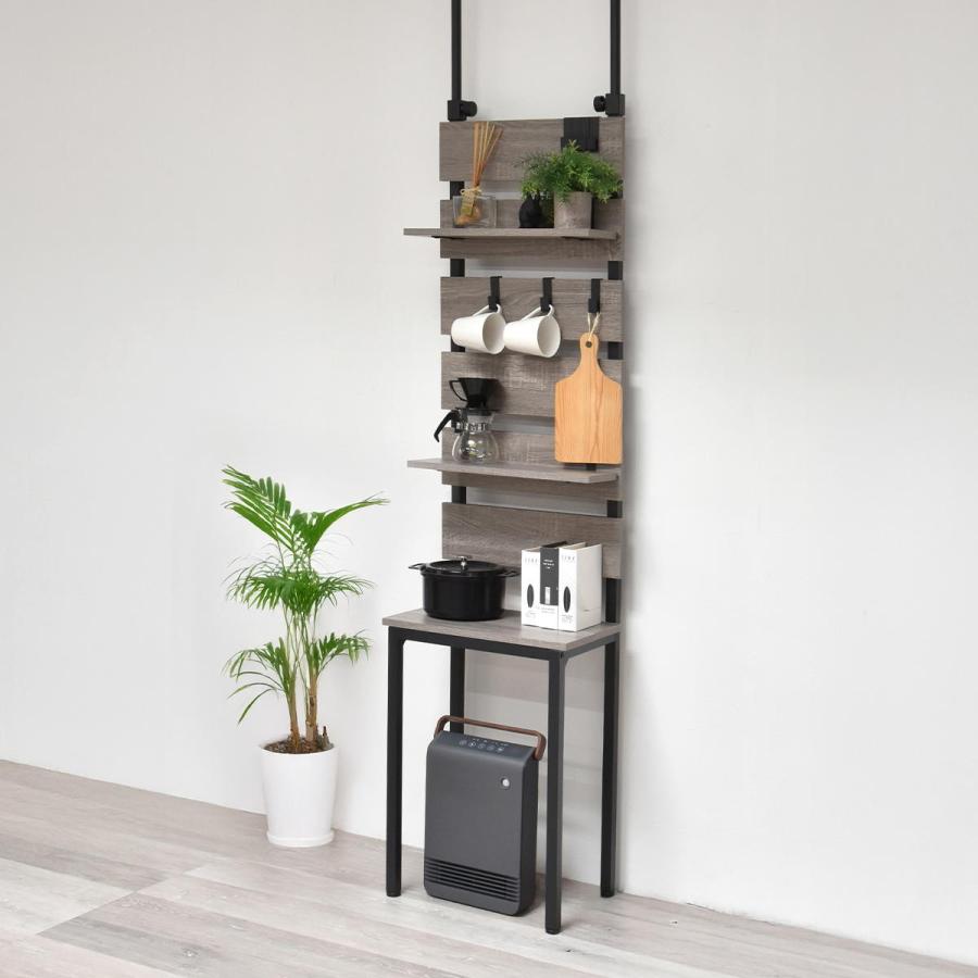 壁面収納ラック 幅45cm ウォールラック 突っ張り グレー ホワイト ライトブラウン 木製 壁面収納 省スペース コンパクト おしゃれ 北欧 モダン ナチュラル 白家 | ブランド登録なし | 14