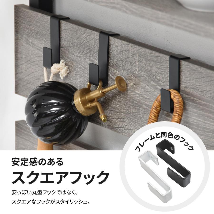 壁面収納ラック 幅45cm ウォールラック 突っ張り グレー ホワイト ライトブラウン 木製 壁面収納 省スペース コンパクト おしゃれ 北欧 モダン ナチュラル 白家 | ブランド登録なし | 07