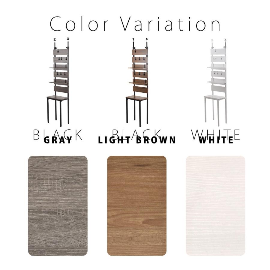 壁面収納ラック 幅45cm ウォールラック 突っ張り グレー ホワイト ライトブラウン 木製 壁面収納 省スペース コンパクト おしゃれ 北欧 モダン ナチュラル 白家 | ブランド登録なし | 12