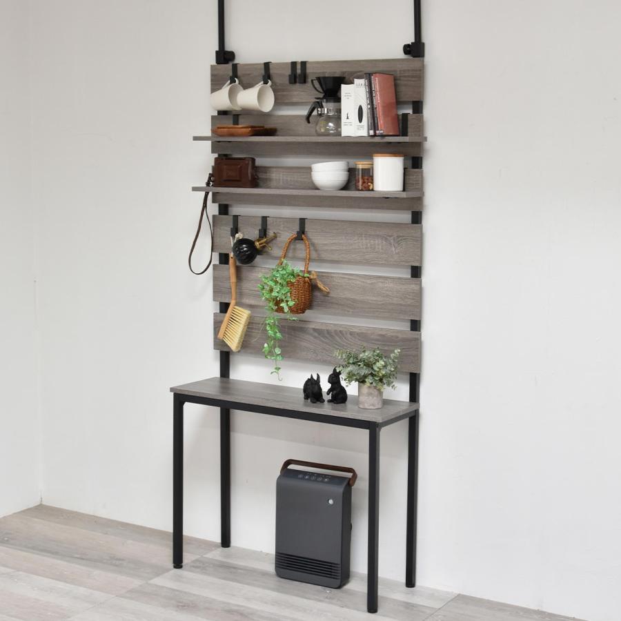 壁面収納ラック 幅80cm ウォールラック 突っ張り グレー ホワイト ライトブラウン 木製 壁面収納 省スペース コンパクト おしゃれ 北欧 モダン ナチュラル 白家 | ブランド登録なし | 14