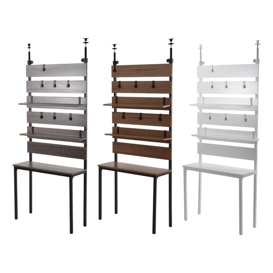 壁面収納ラック 幅80cm ウォールラック 突っ張り グレー ホワイト ライトブラウン 木製 壁面収納 省スペース コンパクト おしゃれ 北欧 モダン ナチュラル 白家 | ブランド登録なし | 22