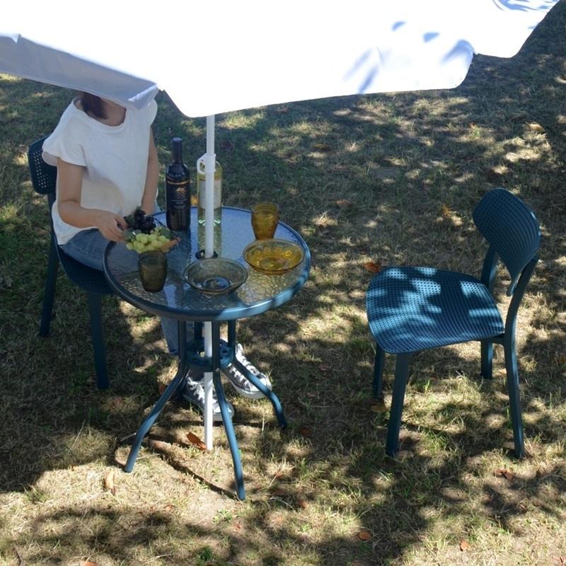 ガーデンテーブル おしゃれ 野外 屋内 テーブル ガーデンテーブル カフェテーブル ガラステーブル 強化ガラス パラソル穴 アウトドア ベランダ ダイニング |  | 11
