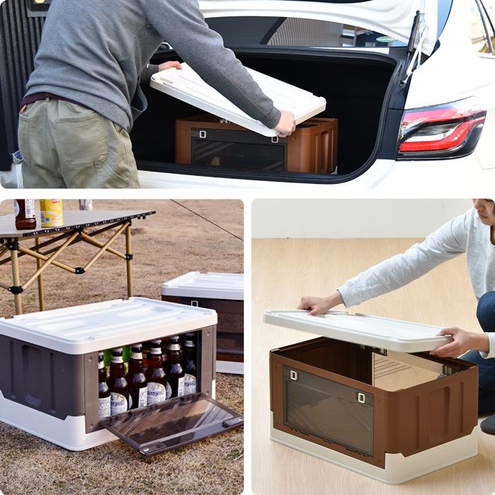 Asoby 上蓋ロック折りたたみBOX47L  W525×D360×H280mm Asoby 上蓋ロック折りたたみBOX47L  衣類ケース コンテナボックス ストレージ 折り畳み キャンプ |  | 12