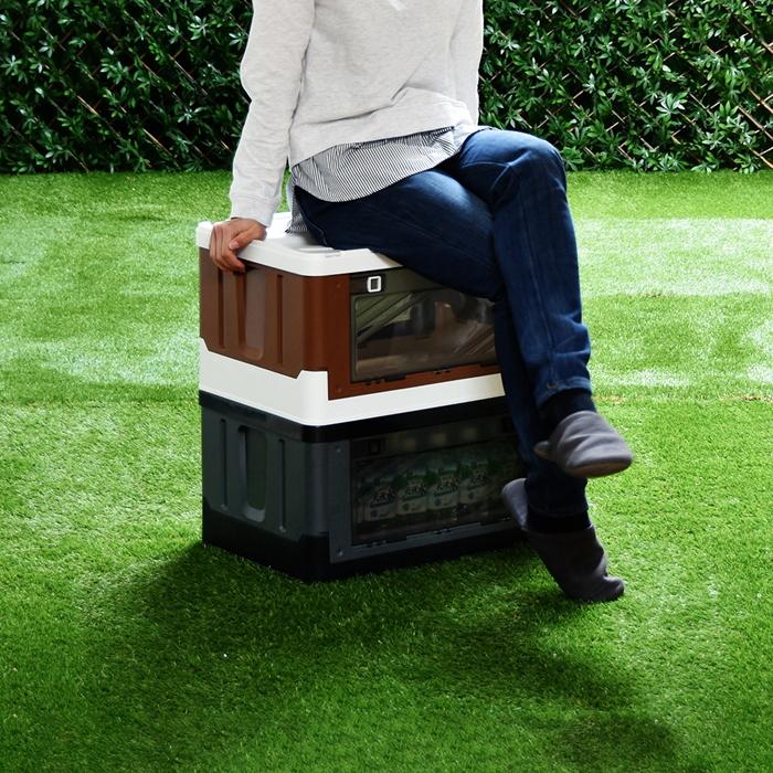 Asoby 上蓋ロック折りたたみBOX47L  W525×D360×H280mm Asoby 上蓋ロック折りたたみBOX47L  衣類ケース コンテナボックス ストレージ 折り畳み キャンプ |  | 16