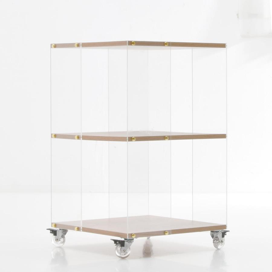 アクリルラック 3段 キャスター付き オープンラック クリア 透明 ナチュラル おしゃれ デザイン 北欧 シンプルモダン かわいい 飾り棚 見せる収納 ディスプレイ | ブランド登録なし | 20