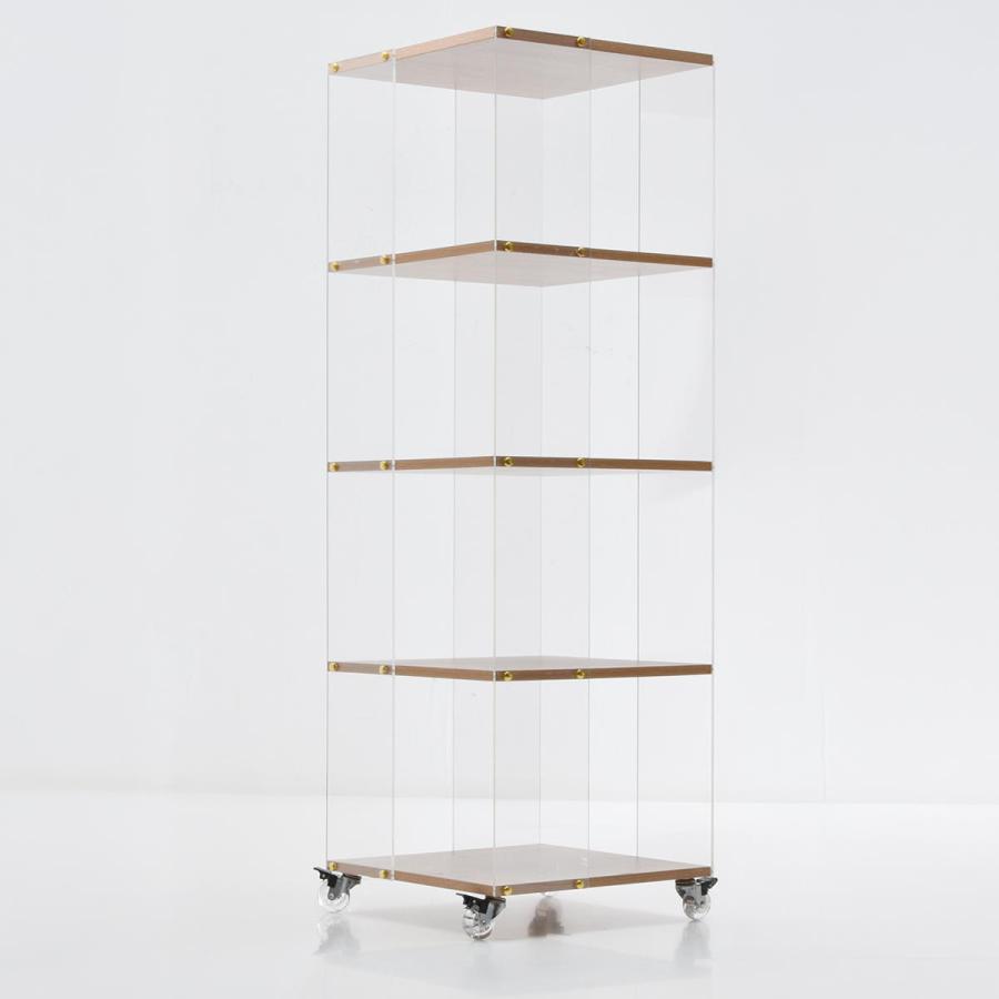 アクリルラック 5段 キャスター付き オープンラック クリア 透明 ナチュラル おしゃれ デザイン 北欧 シンプルモダン かわいい 飾り棚 見せる収納 ディスプレイ | ブランド登録なし | 20