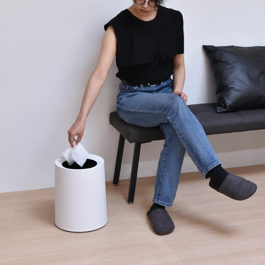 サークルダストボックス　Lサイス ゴミ箱 シンプルスタイル カジュアル 円形 プラスチック かわいい ホワイト ブラック おしゃれ 北欧 一人暮らし 二重構造 | ブランド登録なし | 14