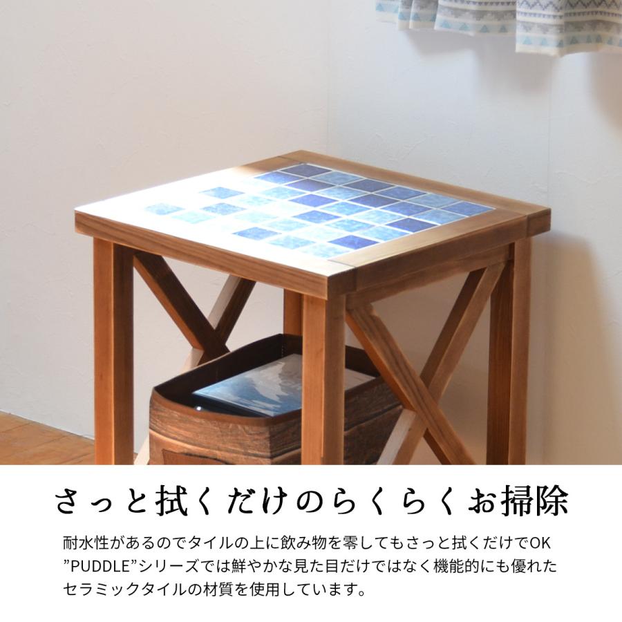 PUDDLE サイドテーブル PUST-40 リビング サイドテーブル 正方形 テーブル 一人暮らし 家具 西海岸風 カリフォルニアスタイル レトロ セラミックタイル タイル |  | 05