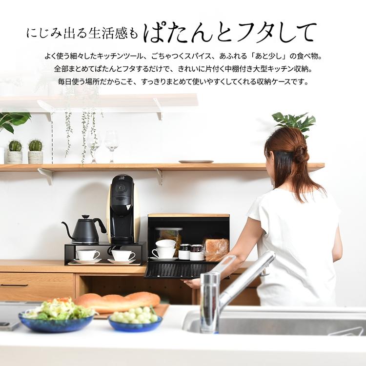 中棚付きブレッドケース TREE TRBC-40 W400×D330×H260mm 中板サイズ：W390×D300×H106mm 中棚付き大型ブレッドケース スチール棚付き ストッカー |  | 01