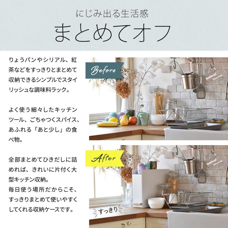 スライド収納調味料ラック 完成品 コンパクトタイプ スチール 隙間収納 キッチン収納 ホワイト/ブラック スパイスラック スリム 省スペース 台所収納 おしゃれ | ブランド登録なし | 03