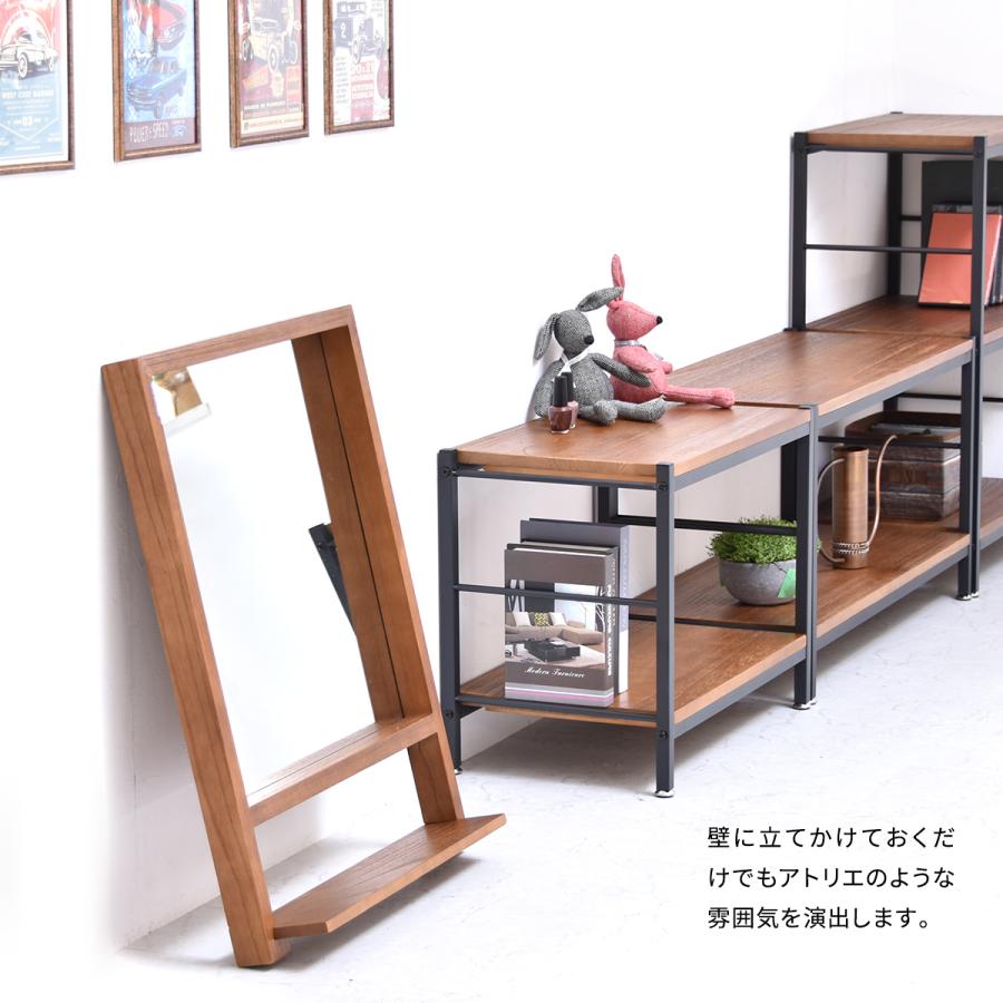 棚付き壁掛けミラー ミラー ヴィンテージ モダン 角型 木製 おしゃれ 鏡 壁掛け ミラー 棚付き鏡 収納棚付き鏡 収納付き ウォールミラー | ブランド登録なし | 15