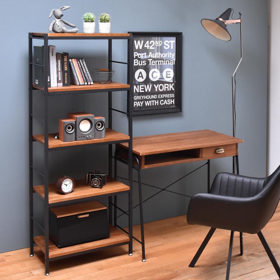 5段パイプラック 幅60 ラック ヴィンテージ ナチュラル 角型 スチール クール オープンラック 本棚 ラック 木製 北欧 大容量 ディスプレイラック | ブランド登録なし | 19