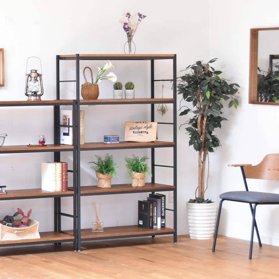5段パイプラック 幅90 ラック ヴィンテージ ナチュラル 角型 スチール クール オープンラック 本棚 ラック 木製 北欧 大容量 ディスプレイラック | ブランド登録なし | 19