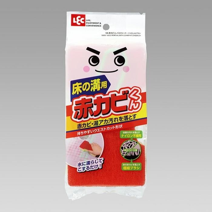 ＧＮ赤カビくんバスクリーナーナイロン＆ブラシ スポンジ 風呂 風呂掃除 掃除 風呂用スポンジ 床 浴室 浴槽 カビ 落とし バス清掃 バスグッズ | 