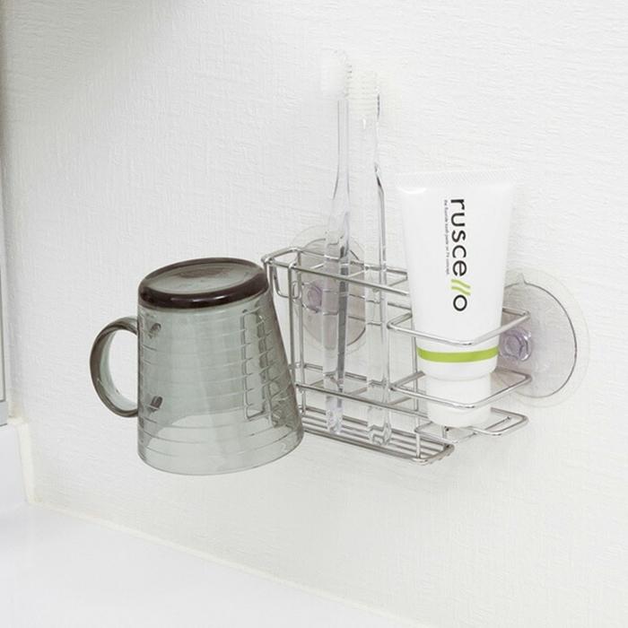 ステンレス歯ブラシホルダースリム（吸盤）  ハブラシホルダー 4本 洗面台 コップ |  | 02