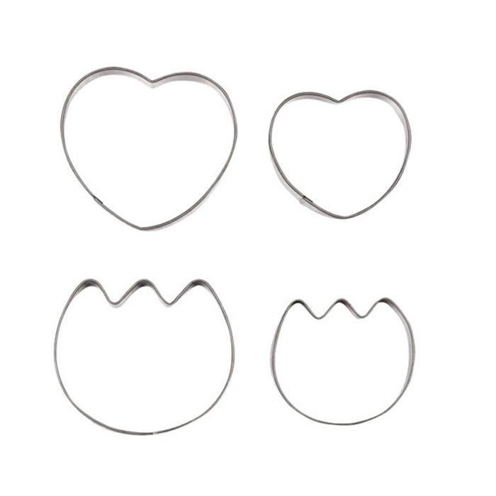 ラフィネ ステンレス製クッキー抜き型4個セット（ハートＭ・Ｓ・チューリップＭ・Ｓ） クッキーカッター 型抜き お菓子 | 