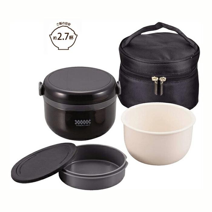 ほかどん 特盛どんぶり保温ランチ540バッグ付 ブラック ランチジャー フードジャー スープジャー ステンレスボトル 保温 保冷 | 