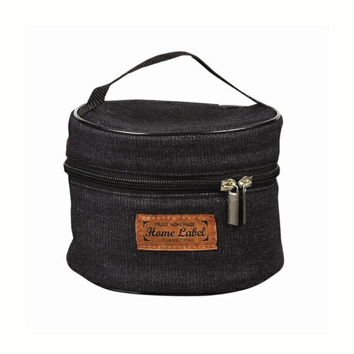 ホームレーベル どんぶりランチジャー1060用バッグ BKデニム ランチジャーバッグ ランチバッグ ポーチ ジャーバッグ ランチジャーバッグ 取っ手付き 持ち手付き | 