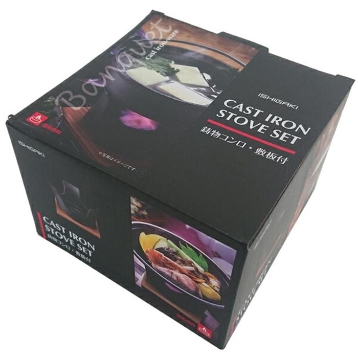 鉄鋳物 コンロ(敷板付)  いろり鍋用 鍋台 敷板 卓上コンロ 一人用 料亭 旅館 民宿 業務用 家庭用 |  | 01