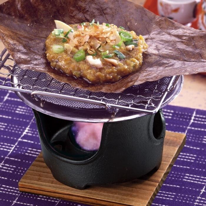 鉄鋳物 コンロ(敷板付)  いろり鍋用 鍋台 敷板 卓上コンロ 一人用 料亭 旅館 民宿 業務用 家庭用 |  | 03