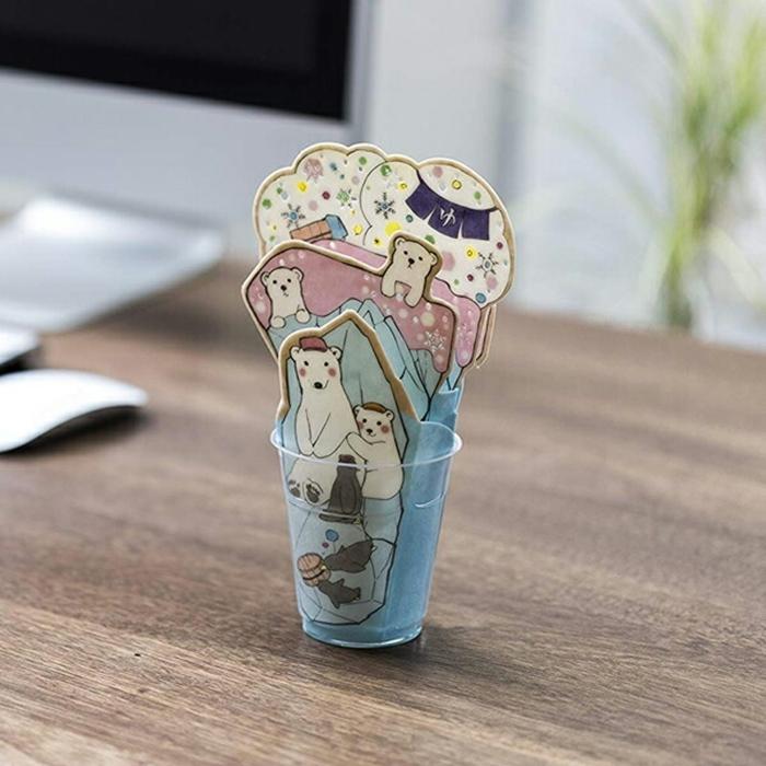 自然気化式加湿器 お風呂に入る動物たち シロクマの仲間たち デスク ベッドサイド 卓上 省エネ |  | 01