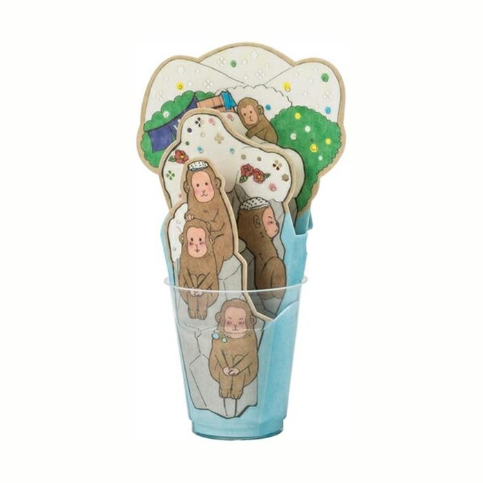 自然気化式加湿器 お風呂に入る動物たち お猿の仲間たち デスク ベッドサイド 卓上 省エネ | 