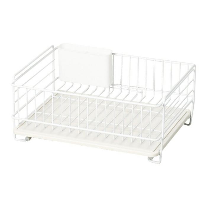 スキット 珪藻土トレー水切りバスケット ホワイト 水切りラック ディッシュラック おしゃれ キッチン雑貨 水回り 水切りカゴ 珪藻土 | 