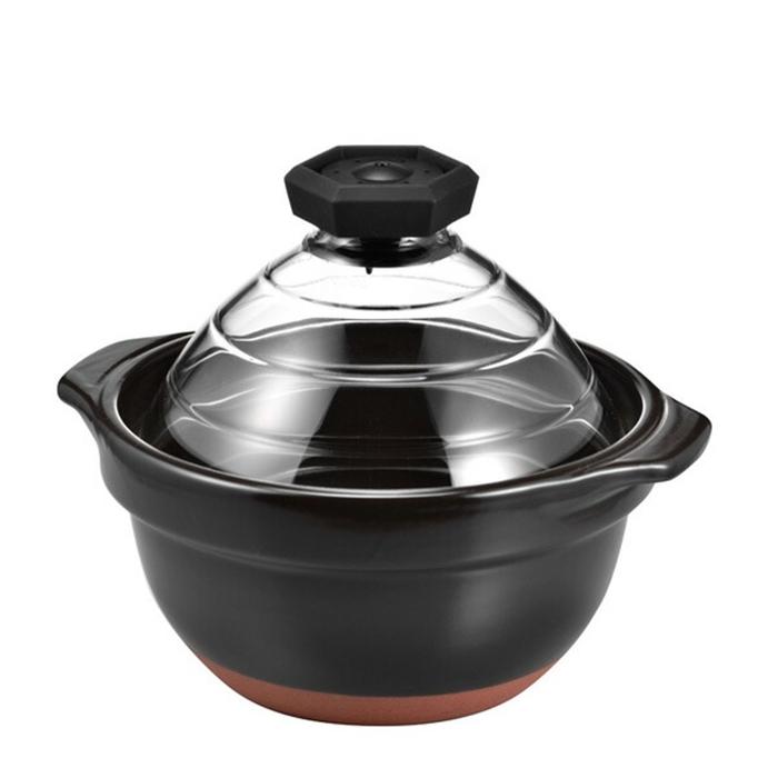 フタがガラスのご飯釜2〜3合 炊飯器 ごはん鍋 ご飯鍋 土鍋 | 