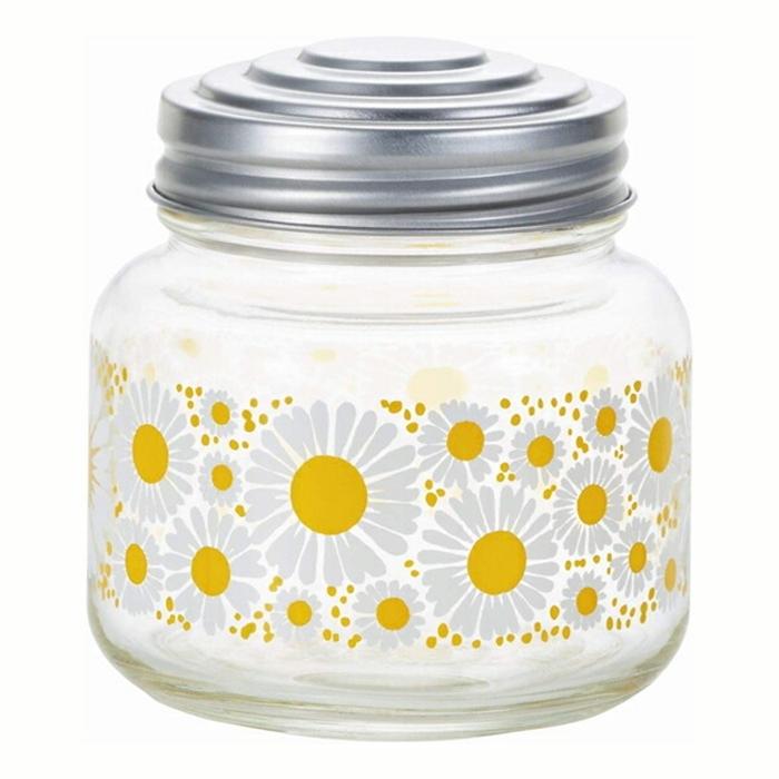 アデリア レトロ ボンボン入れ ミニ 花かざり 保存容器 キャニスター ガラス容器 保存ビン ガラス保存容器 | 