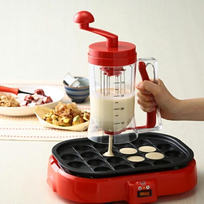 粉つぎ名人 かき混ぜ 注ぎ パーティ 粉もの タコヤキ タコ焼き 混ぜる たこやき お好み焼き パンケーキ ホットケーキ タコパ ドーナツ 調理器具 ミキサー | 