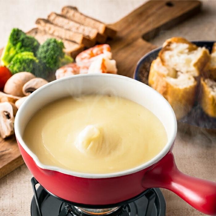 チョコットフォンデュセット15cm レッド（固形燃料用） チーズフォンデュ鍋 フォンデュセット ホームパーティー イベント 食卓 卓上 ダイニング |  | 01