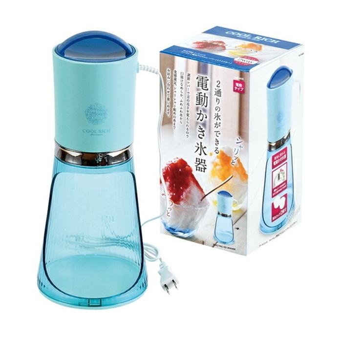 クールリッチ ツーウェイ電動アイスシュエーバー ミントブルー バラ氷 かき氷機 かき氷器 製氷カップ | 