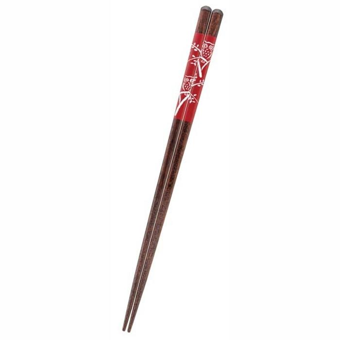天丸ふくろう 赤 23cm 天然木 箸 日本製 おしゃれ はし chopstick プレゼント父の日 母の日 和食器 和風 | 