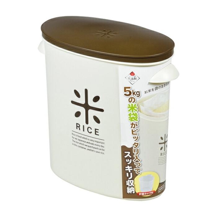 RICE お米袋のままストック5kg用 ブラウン 米びつ 米櫃 おしゃれ 保存容器 コンパクト |  | 01