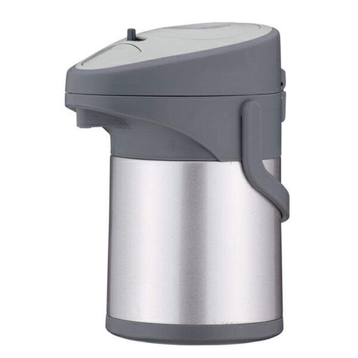 ホッとタイム ダブルステンレスエアーポット2.5L メタルシルバー 卓上ポット 魔法瓶 コンパクト | 