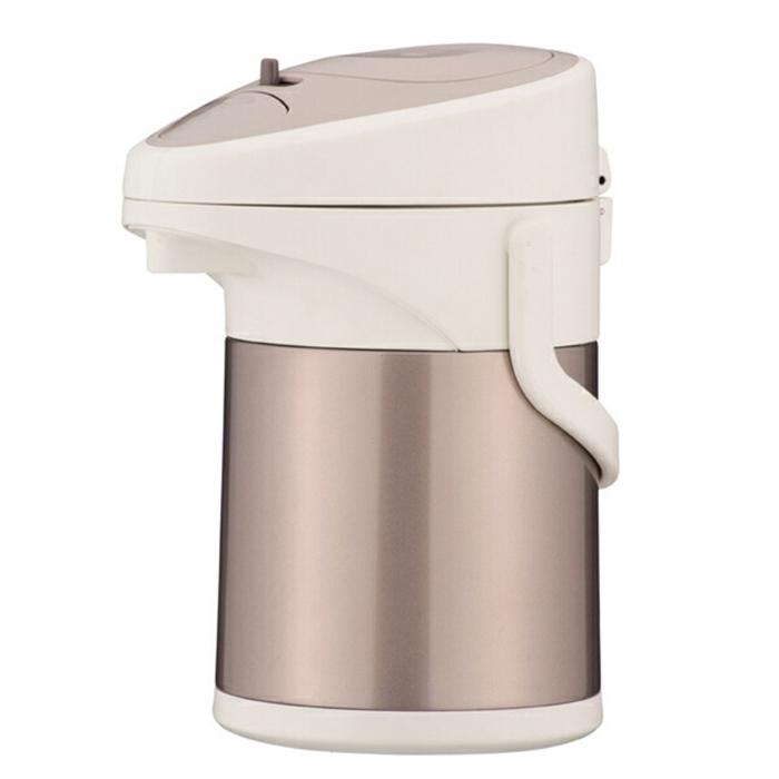 ホッとタイム ダブルステンレスエアーポット2.5L メタルブラウン 卓上ポット 魔法瓶 コンパクト | 