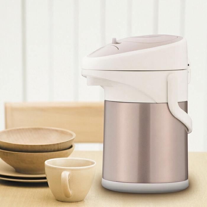 ホッとタイム ダブルステンレスエアーポット2.5L メタルブラウン 卓上ポット 魔法瓶 コンパクト |  | 01