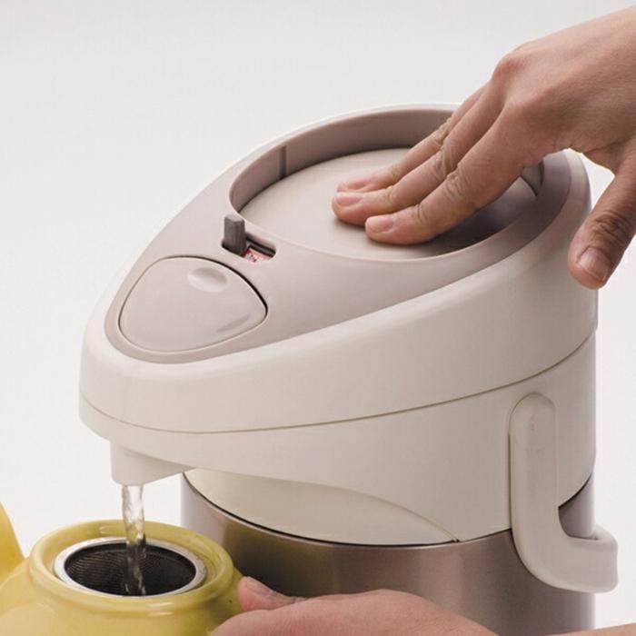 ホッとタイム ダブルステンレスエアーポット2.5L メタルブラウン 卓上ポット 魔法瓶 コンパクト |  | 02