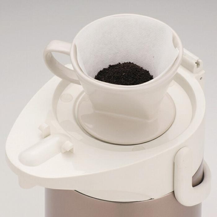 ホッとタイム ダブルステンレスエアーポット2.5L メタルブラウン 卓上ポット 魔法瓶 コンパクト |  | 03