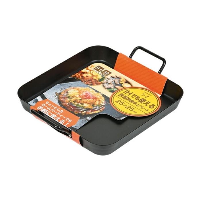 IHでもガスでも使える鉄製角型プレート25ｘ25cm 鉄板 調理器具 料理道具 キッチン用品 台所用品 |  | 03
