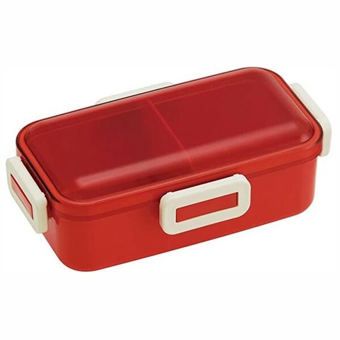 レトロフレンチ 抗菌 ふわっと弁当箱 オレンジレッド ランチボックス 仕切り付き 電子レンジOK 食器洗浄機もOK 男子 大容量 女子 大人 子供 女の子 男の子 | 