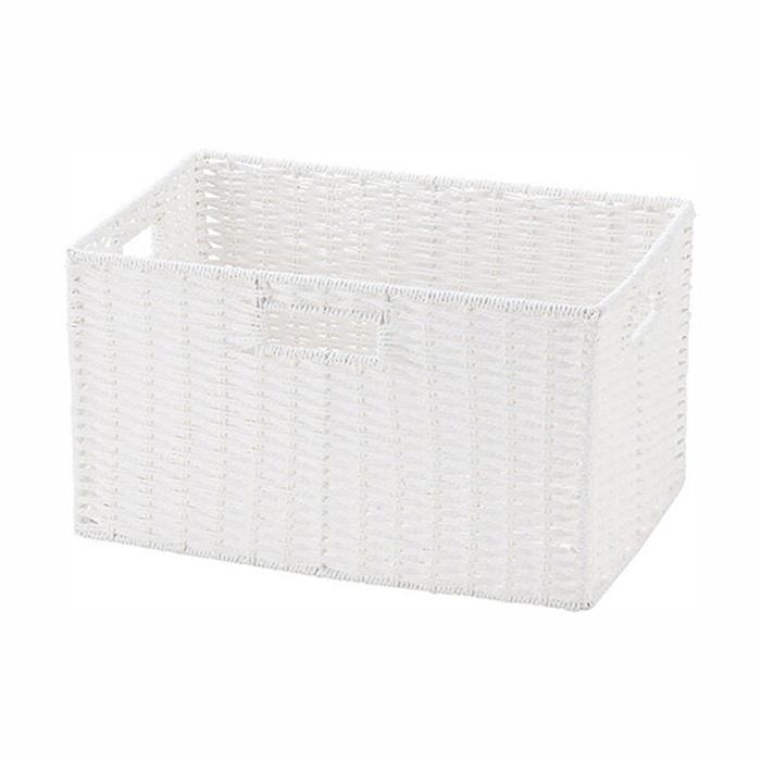 ペーパーバスケットフルタイプ ホワイト 手作り 小物入れ 収納ボックス  かご バスケット | 