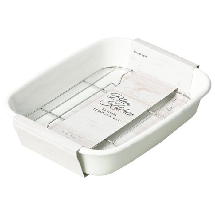 ブランキッチン ホーロー天ぷらバット 油切り 水切り 天婦羅 てんぷら キッチンバット 料理パッド お菓子作りバット 揚げバット | 