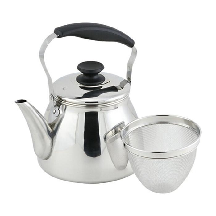 モルティ 18-8ステンレス製広口ケットル 3.0L（茶こしアミ付） ヤカン やかん 広口 大容量 茶こしアミ 湯沸かしケトル IH対応 |  | 01