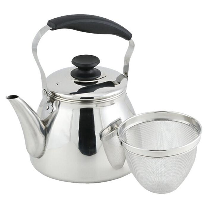 モルティ 18-8ステンレス製広口ケットル 5.0L（茶こしアミ付） ヤカン やかん 広口 大容量 茶こしアミ 湯沸かしケトル IH対応 |  | 01