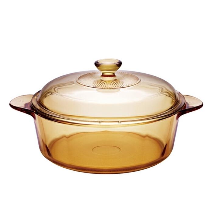 VISIONS 中が見える卓上鍋24cm なべ 両手鍋 お鍋 キッチン おしゃれ ガラス製 超耐熱ガラス | 