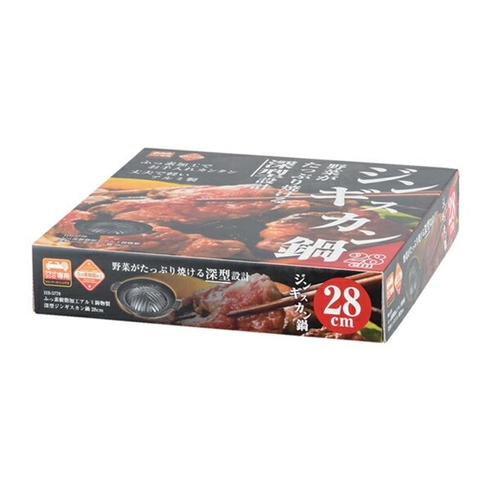 ふっ素樹脂加工アルミ鋳物製深型ジンギスカン鍋28cm 鉄板 プレート |  | 01