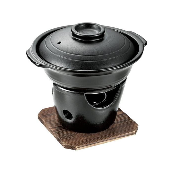 和ごころ懐石 陶器製丸型コンロ(木台付) 卓上鍋 一人鍋 飲食店 懐石料理 料理宴会用 業務用 田舎鍋 宴席 料亭 居酒屋 キッチン用品 お鍋 キッチン おしゃれ | 